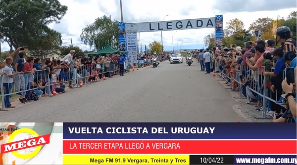Llegada a Vergara de la tercer etapa vuelta ciclista del Uruguay 2022