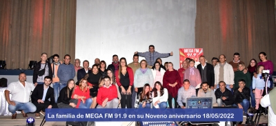 El equipo de MEGA M 91.9 en nuestro Noveno aniversario año 2022