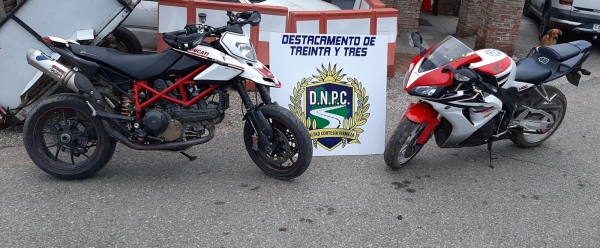 DOS MOTOS FUERON INTERVENIDAS EN LA TARDE DE HOY POR POLICIA CAMINERA DE TREINTA Y TRES 27/06/21