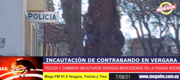 Polic&iacute;a local y Caminera de Treinta y Tres incautaron contrabando en los accesos a Vergara 7/08/21