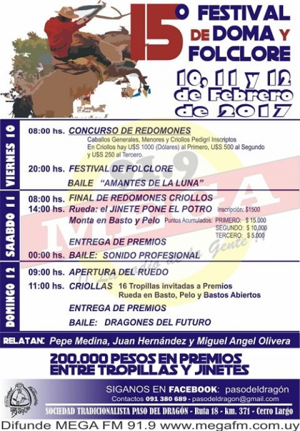 Programaci&oacute;n Festival de doma y folklore Drag&oacute;n 2017