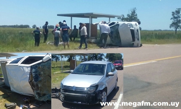 Un autom&oacute;vil y una camioneta impactaron en el empalme de Rutas 18 y 26 en proximidades a Rio Branco 22/11/17