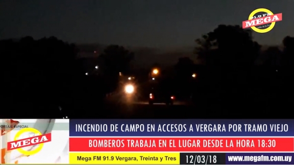 Incendio de campo en accesos a Vergara 12/03/18
