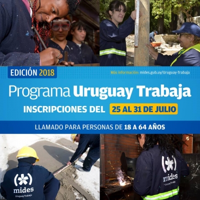 Este miércoles comienza la inscripción para el programa Uruguay Trabaja 22/07/18
