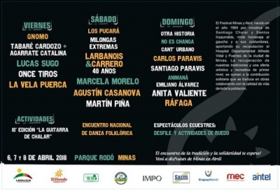 programación Festival Minas y Abril 2018