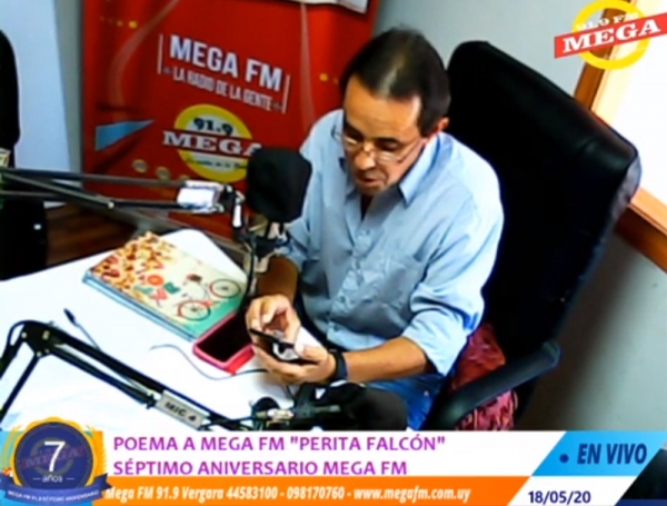El poema de Jos&eacute; "Perita" Falc&oacute;n en el s&eacute;ptimo aniversario de Mega FM 91.9