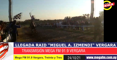 Llegada raid Miguel A. Izmendi 2021 transmisi&oacute;n Mega FM 91.9