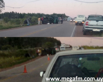 Volcaron dos Jeep en Ruta 18 proximidades al empalme con Ruta 17