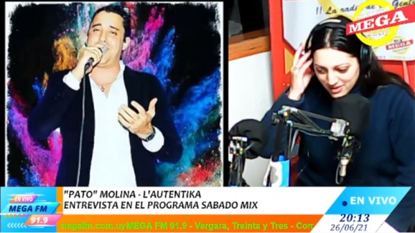"PATO" MOLINA - L'AUTENTIKA entrevista Mega FM 91.9 programa S&aacute;bado Mix 26/06/21
