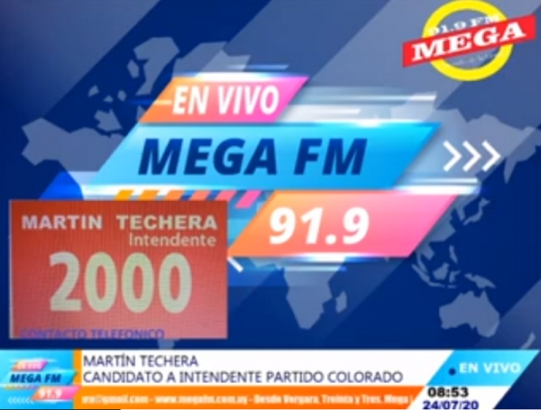 Mart&iacute;n Techera candidato a Intendente por el Partido Colorado en treinta y Tres entrevista 24/07/20
