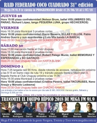 Raid Federado Coco Cuadrado 31&ordm; edici&ograve;n 2018 por Mega FM 91.9